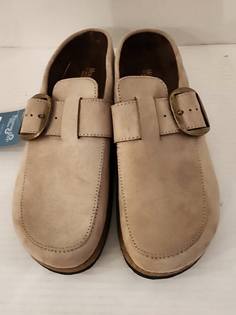 New Mountain Sole by White Mountain Comfort Buckle Clog - Tan - Size 9 - Picture 3 of 8